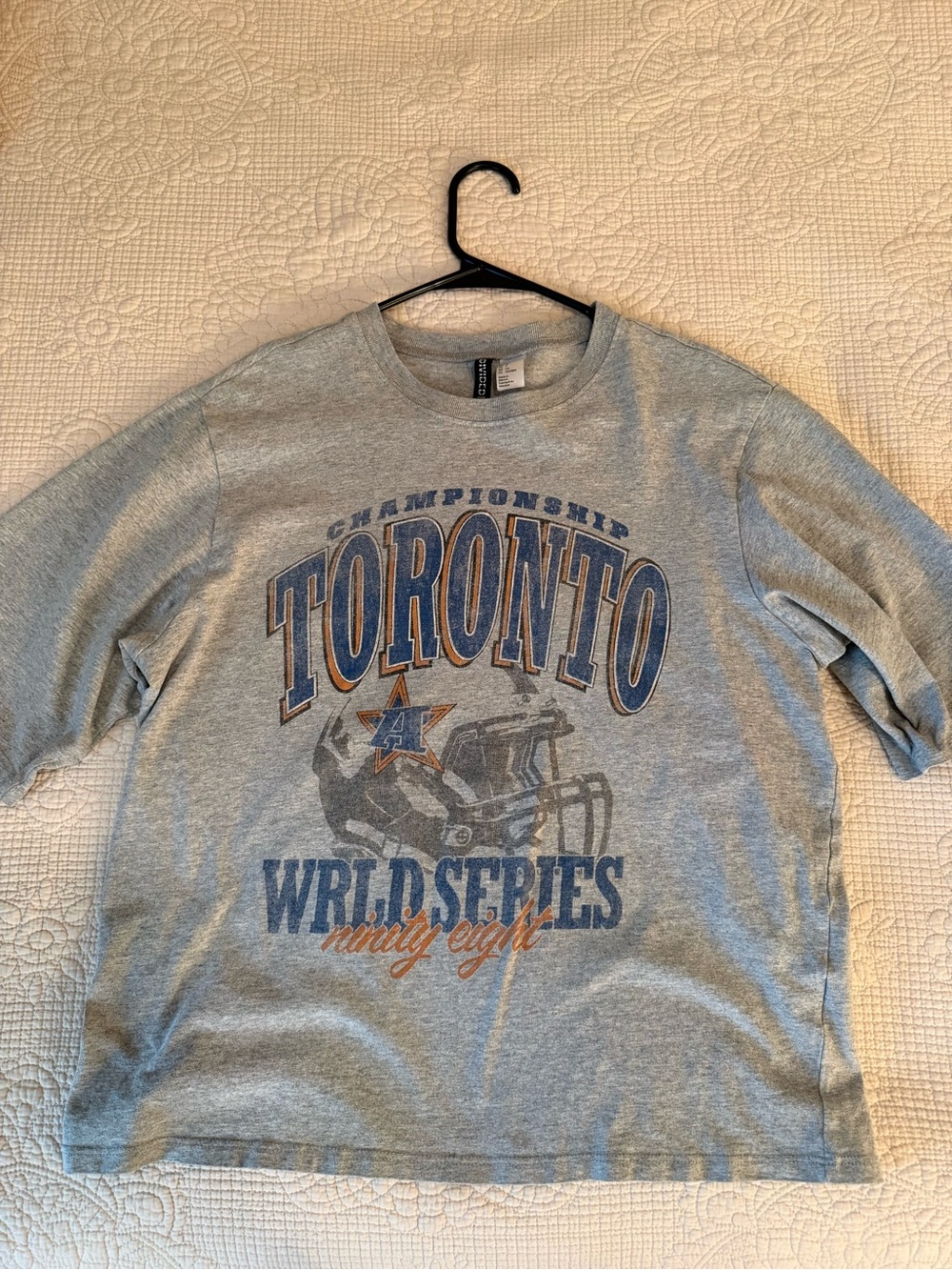 H&M Gray Toronto Championship Graphic Tee with Blue and Orange Accents